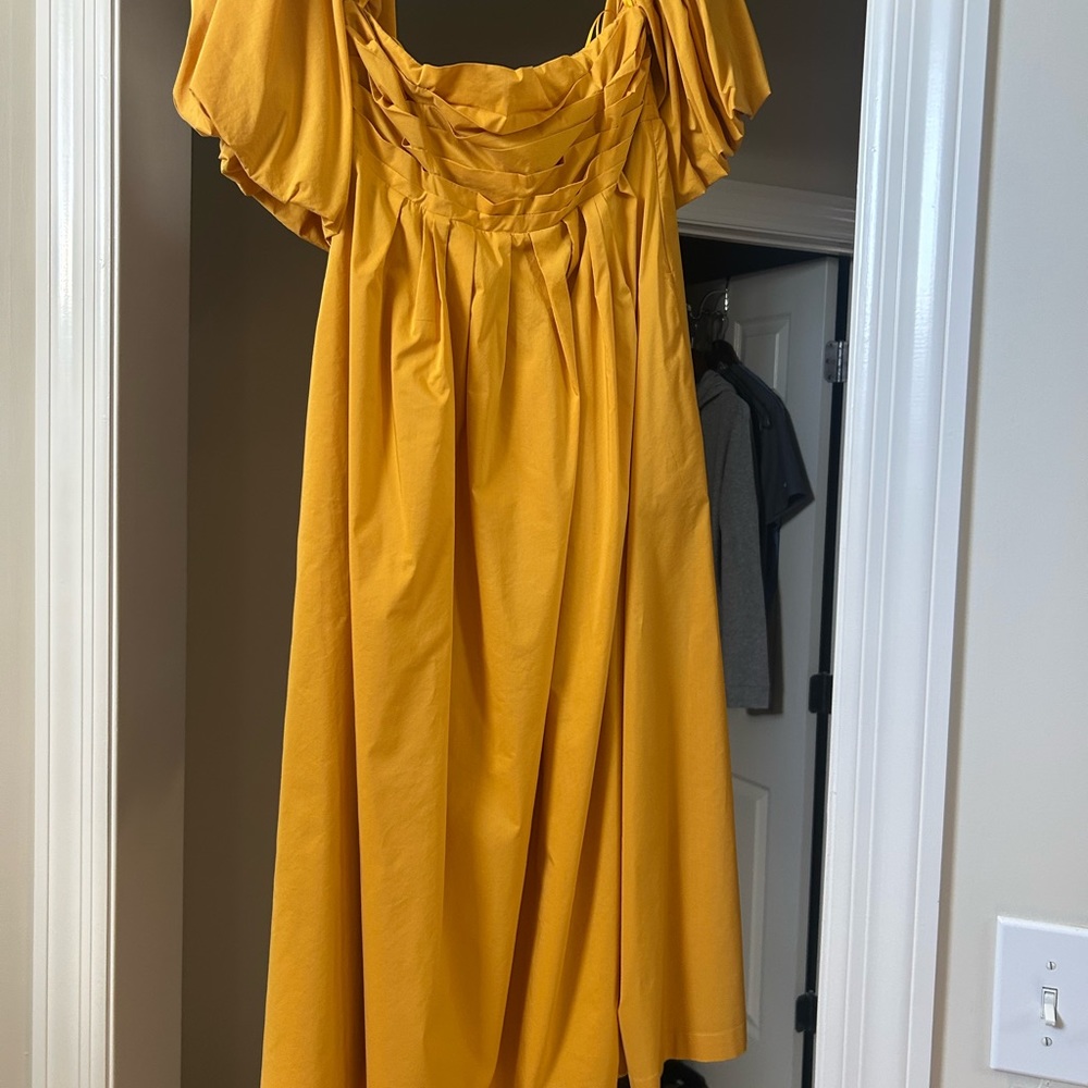 ASTR The Label Mustard Off-Shoulder Dress